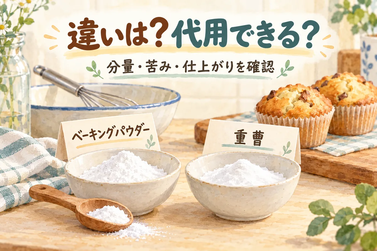 ベーキングパウダーと重曹の違いは？代用するときの分量・苦みの注意点