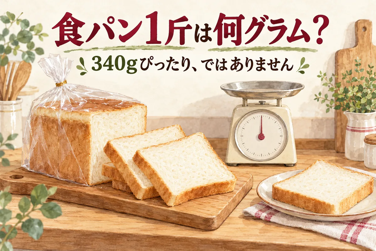 食パン1斤は何グラム？340g以上の意味と6枚切り1枚の量り方