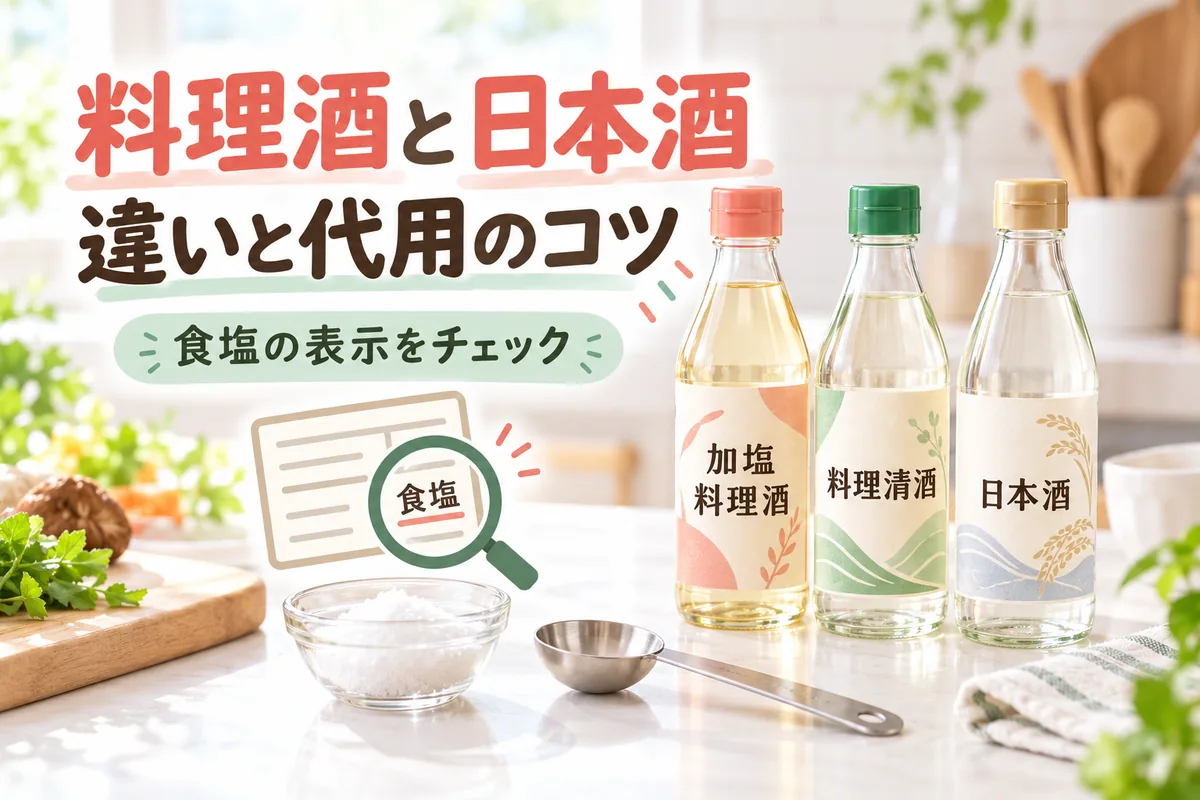 料理酒と日本酒の違いは？代用するときの塩分・分量と選び方