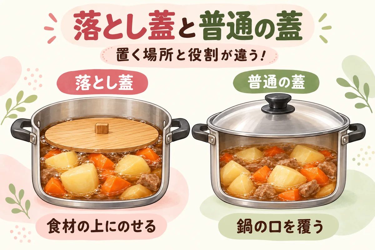 落とし蓋と普通の蓋の違いは？併用する場合とないときの代用