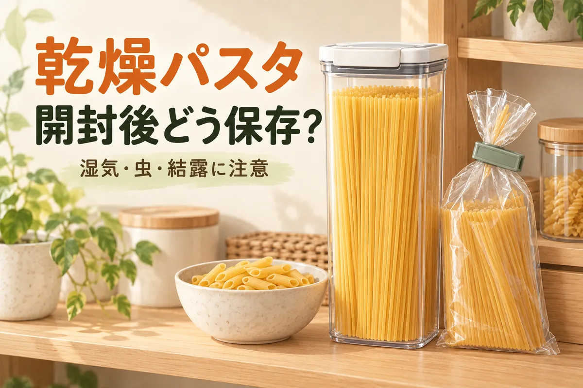 乾燥パスタの開封後は常温でいい？冷蔵庫・保存容器・賞味期限の考え方