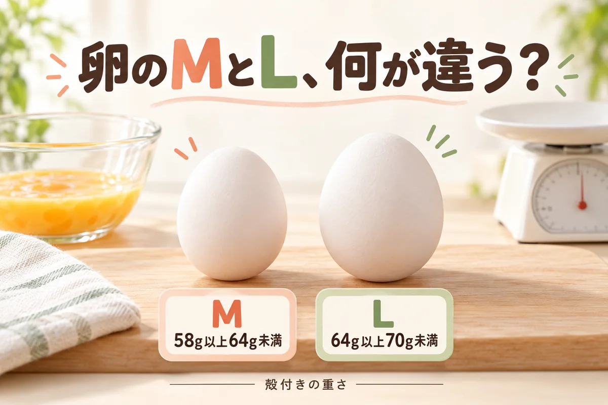 卵のMサイズとLサイズは何が違う？重さ・黄身・料理別の選び方
