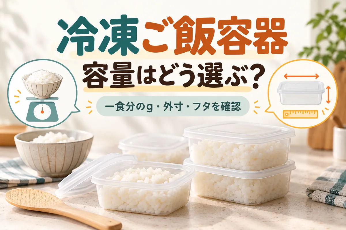 冷凍ご飯容器の容量はどう選ぶ？150g・180g・200gとmLの見方