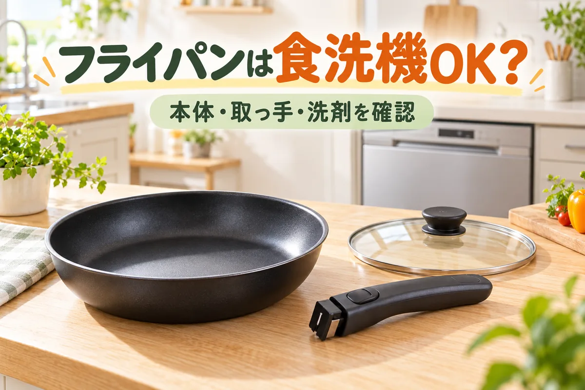 フライパンは食洗機で洗える？取っ手・洗剤・素材の確認ポイント