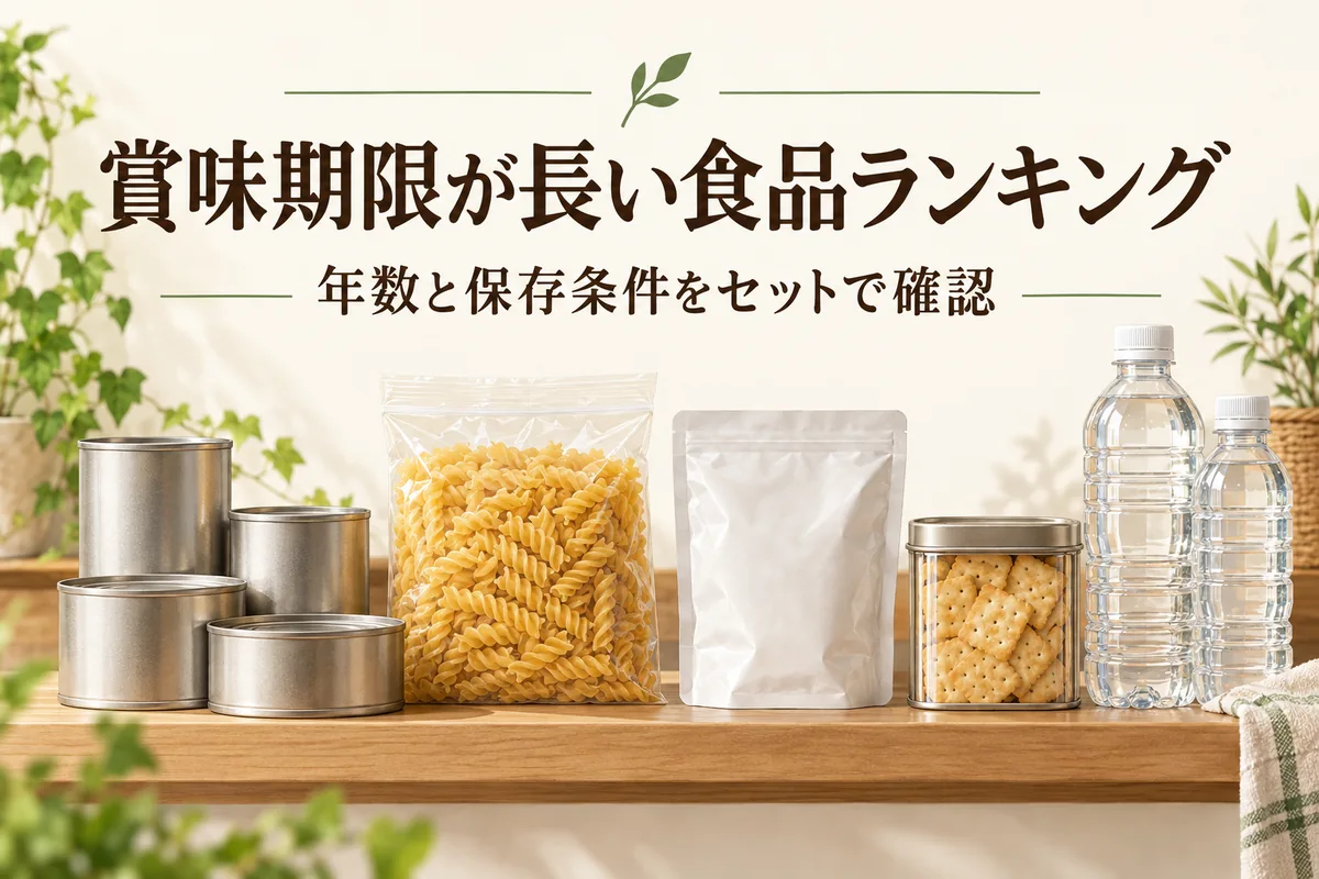 賞味期限が長い食べ物ランキング｜保存条件つきで食品・飲料を比較