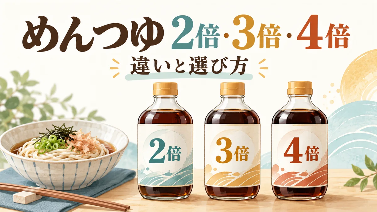 めんつゆ2倍・3倍・4倍の違いは？希釈・代用と用途別の選び方