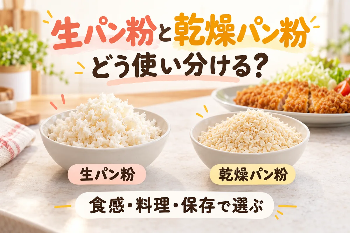 生パン粉と乾燥パン粉の違いは?フライ・ハンバーグの使い分けと保存方法
