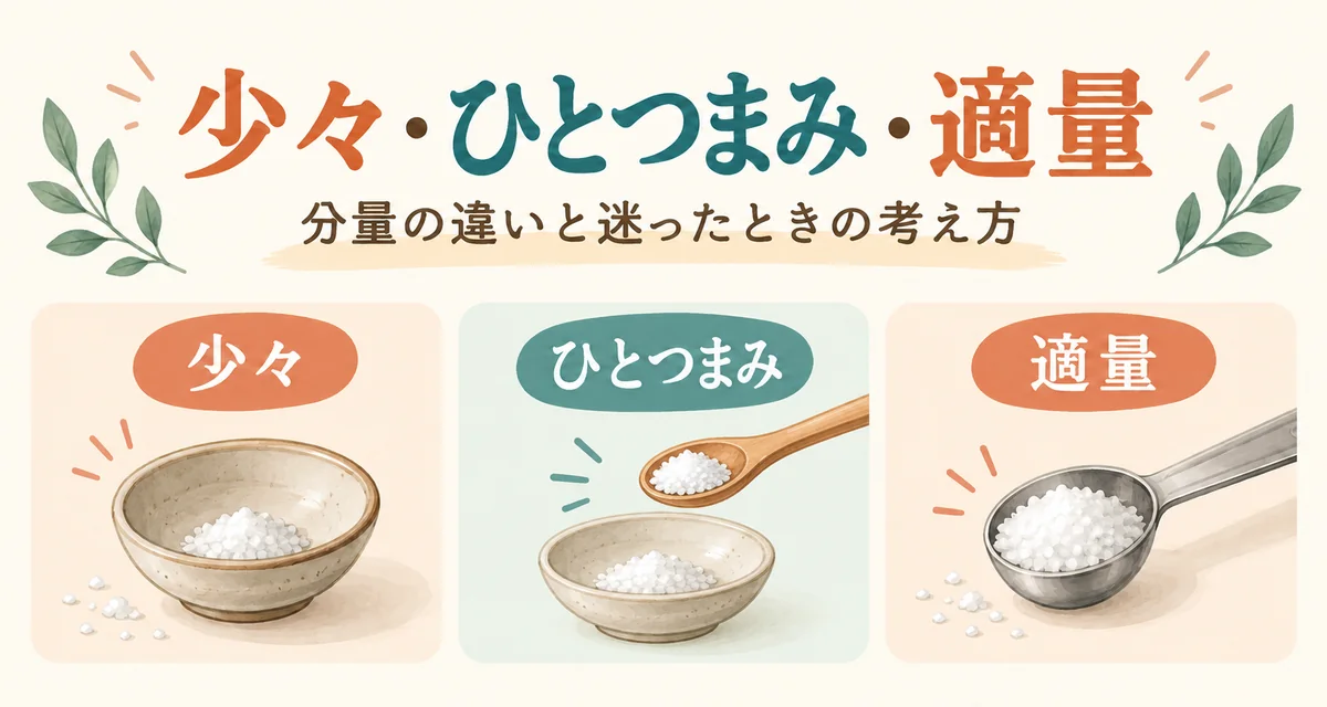 少々・ひとつまみ・適量の違いは？塩の量と大さじ・小さじの測り方