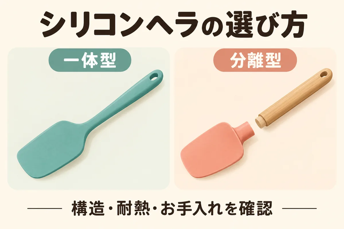 シリコンヘラは一体型・分離型どっち？耐熱・食洗機対応と選び方