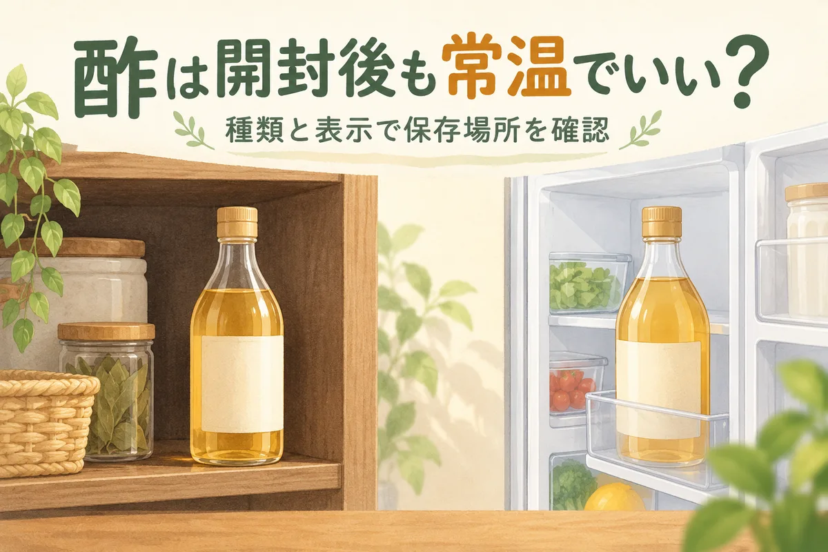 酢は開封後も常温でいい？冷蔵が必要な種類と使い切る目安
